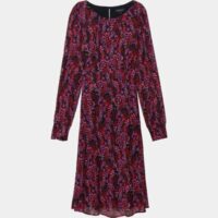 Robe Ilana fleurie en soie mélangée Rouge Caroll