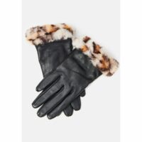 Gants cuir de mouton imprimé léopard Camaïeu