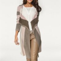 Gilet long en tricot - ASHLEY BROOKE - Rose