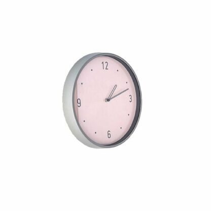 Horloge Chantilly bord métal fond rose poudré 30