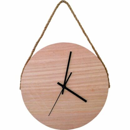 Horloge ronde en bois avec une lanière en corde 30cm Zodio