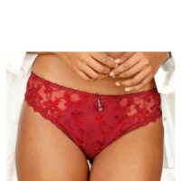 LASCANA : slip avec belle dentelle à broderie florale - Lascana - Rouge