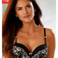 LASCANA : soutien-gorge à coques 'Fabiola' avec armatures et précieuse dentelle - Lascana - Noir