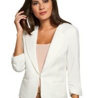 Lady : blazer en jersey avec structure de noppes sophistiquée - Lady - Blanc