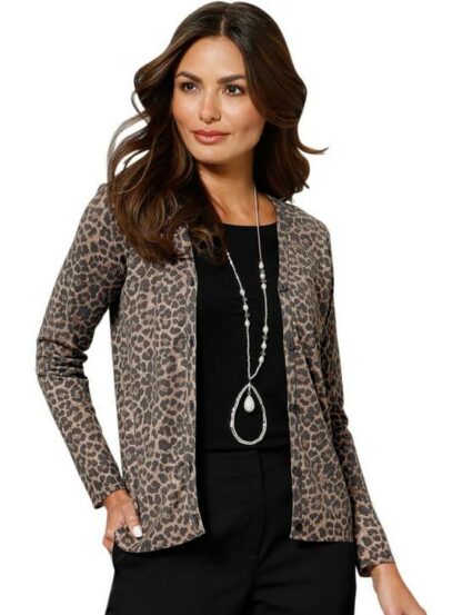 Lady : veste en maille au motif léopard - Lady - Noir