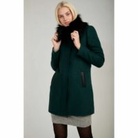 Manteau avec details pu et col fausse fourrure Naf Naf