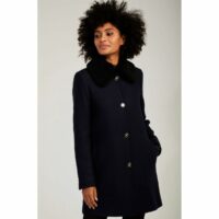 Manteau col fausse fourrure Naf Naf