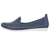 Mocassins femme colorés en cuir à surpiqures - Andrea Conti - Bleu