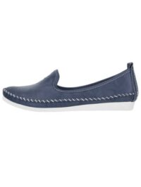 Mocassins femme colorés en cuir à surpiqures - Andrea Conti - Bleu