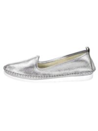 Mocassins femme colorés en cuir à surpiqures - Andrea Conti - Coloris Argent