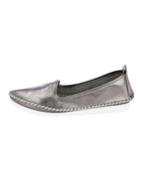 Mocassins femme colorés en cuir à surpiqures - Andrea Conti - Métal