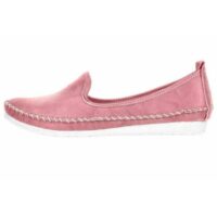 Mocassins femme colorés en cuir à surpiqures - Andrea Conti - Rose