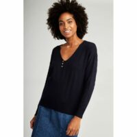 Pull col v détail boutons Naf Naf