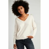 Pull manches longues col v avec strass Naf Naf