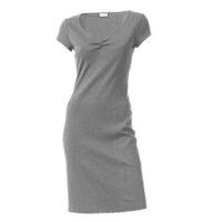 Robe basique unie à col en V - ASHLEY BROOKE - Gris