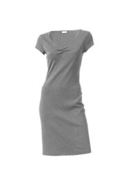 Robe basique unie à col en V - ASHLEY BROOKE - Gris