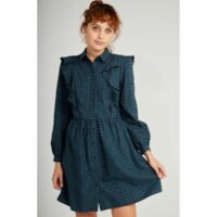 Robe chemise à carreaux détail volants Naf Naf