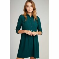 Robe chemise unie détail manche Naf Naf