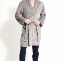 Robe de chambre unie gris Arthur