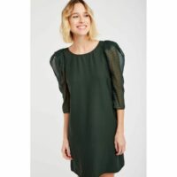 Robe évasée manches 3/4 plumetis Naf Naf