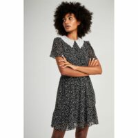 Robe imprimée avec col en dentelle Naf Naf