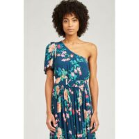 Robe longue one shoulder imprimée Naf Naf