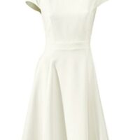 Robe plissée à manches courtes - PATRIZIA DINI - Blanc