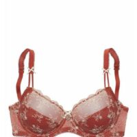 Soutien-gorge à armatures Nuance avec dentelle brodée raffinée sur le haut des bonnets et sur les bretelles - Nuance - Rouge