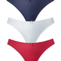 String Petite Fleur avec dentelle au dos (lot de 3) - PETITE FLEUR - Rouge