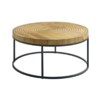 Table basse avec fraisage décoratif - helline home - écru