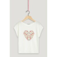 Tee-shirt manches courtes broderie coeur Naf Naf