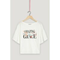 Tee-shirt manches courtes volants broderie Naf Naf