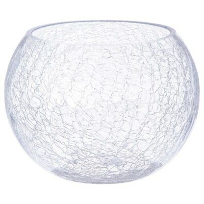 Vase forme boule en verre avec effet craquele 20xH15cm Zodio