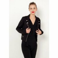 Veste biker maille Camaïeu