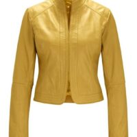 Veste en cuir - ASHLEY BROOKE - Jaune