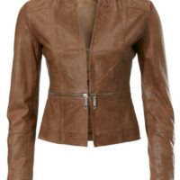 Veste en cuir - ASHLEY BROOKE - Marron