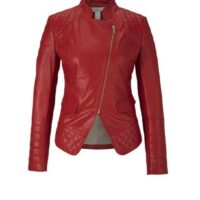 Veste en cuir - ASHLEY BROOKE - Rouge