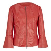 Veste en cuir - LINEA TESINI - Rouge