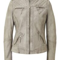 Veste en cuir - RICK CARDONA - Gris