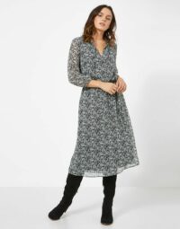 Robe longue imprimée noir Jacqueline Riu