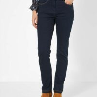 Jean slim en denim stretch uni marine Jacqueline Riu