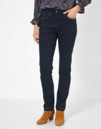 Jean slim en denim stretch uni marine Jacqueline Riu