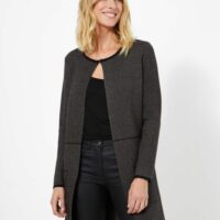 Gilet mi-long jacquard noir Jacqueline Riu