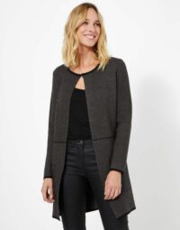 Gilet mi-long jacquard noir Jacqueline Riu