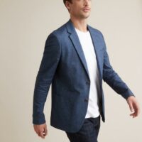 Blazer ajusté en twill homme bleu CYRILLUS