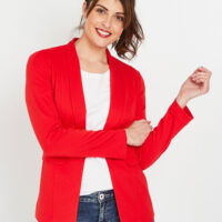 Blazer rouge en maille femme Grain de Malice