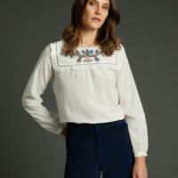 Blouse brodée multicolore femme blanc brodée multicolore CYRILLUS