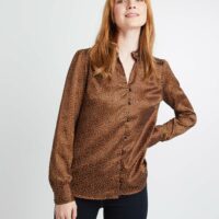 Blouse satinée motif léopard femme Grain de Malice