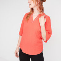 Blouse unie à galons femme Grain de Malice