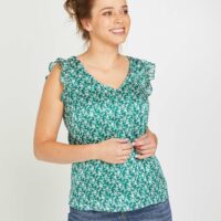 Blouse verte imprimée femme Grain de Malice